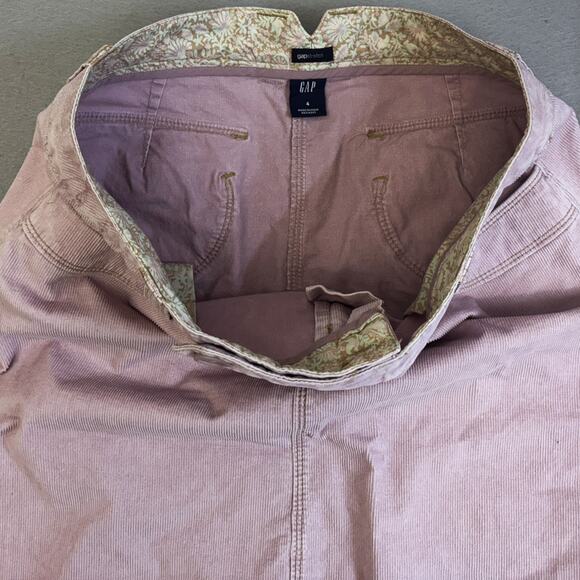 Gap Jean Skirt Womens 4 Pink Corduroy Casual Stretch Waist A Line Pockets Retro - Picture 3 of 9